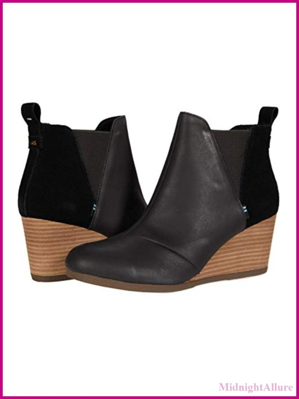 Women's Kelsey Ankle Bootie Leather Suede Wedge Heel